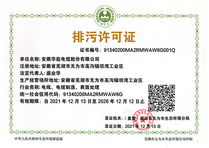 股份公司排污许可证
