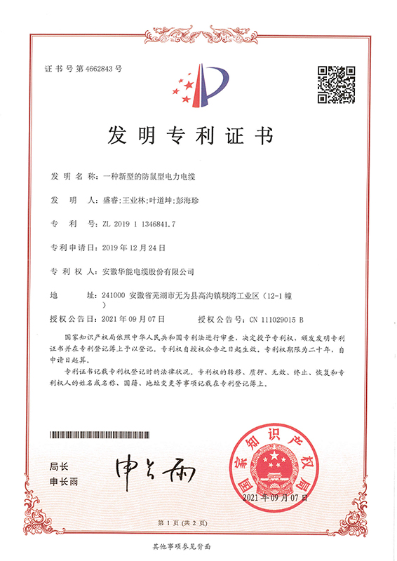 发明专利证书