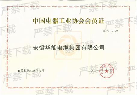 中国电器工业协会会员证